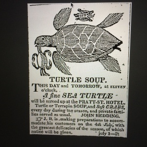 Baltimore Patriot, July 21, 1821 Turtle Soup Ad